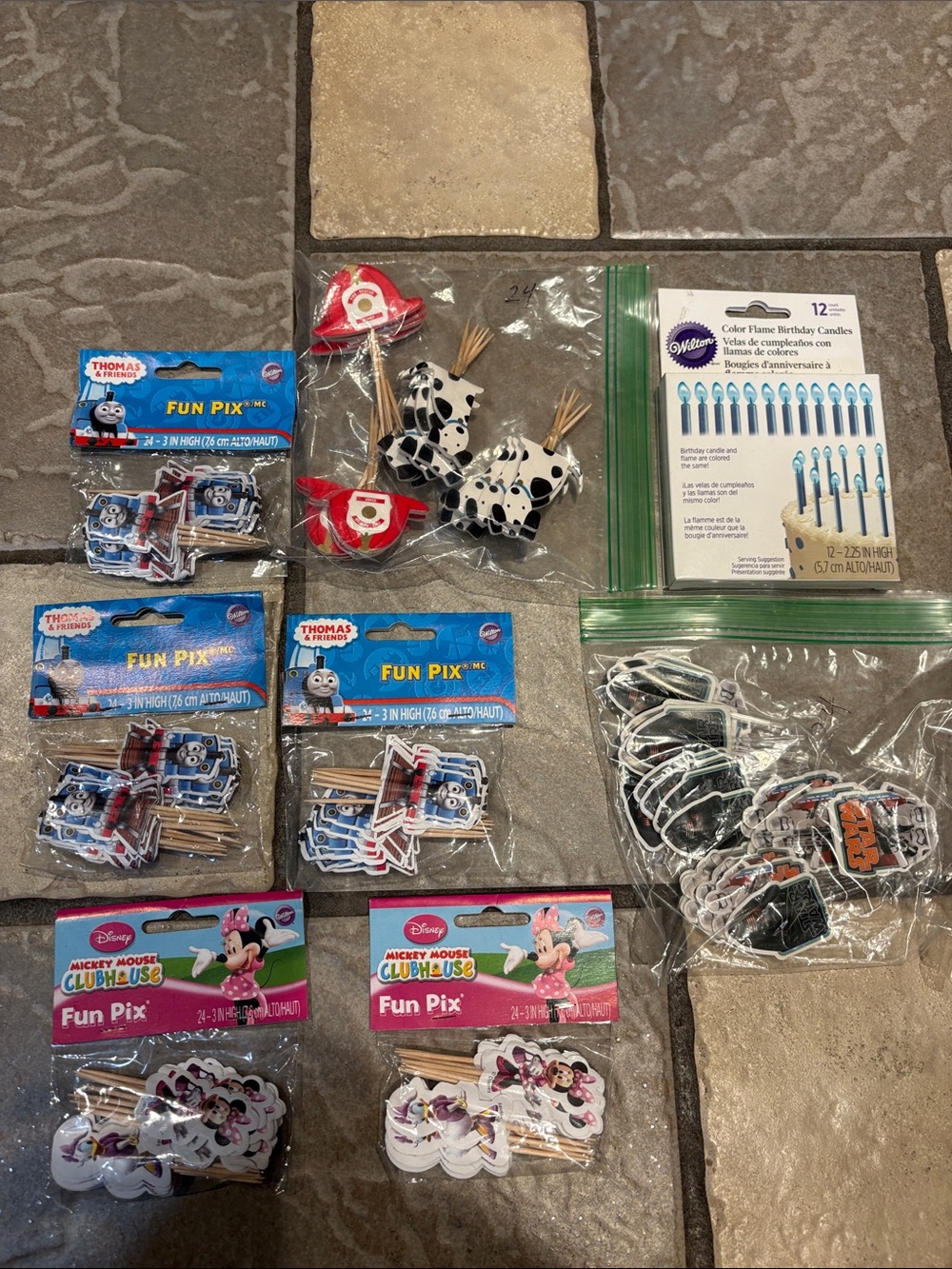 New Wilton cupcake decorations 204 pce Star Wars, Thomas, Disney